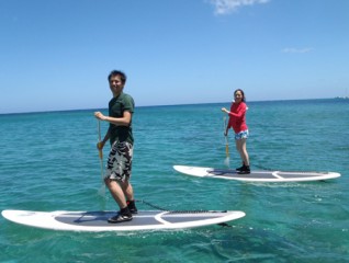 晴れの海の上