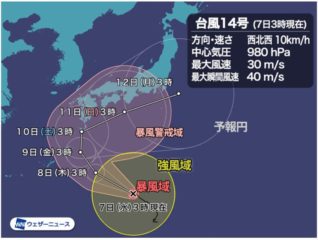 2020年 台風14号 チャンホン🌀