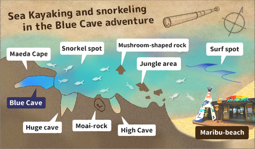 Kayaking and snorkeling in the Blue Cave adventure