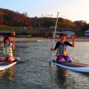 We will start paddling knees on the board which is easier to start. As soon as you get used to it, we will try to stand on the board. You will start to feel proud and great.